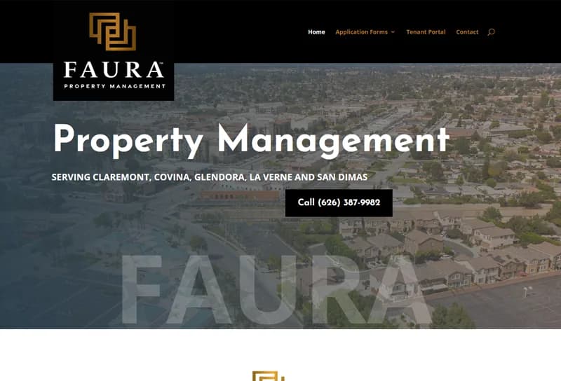 Faura Property Management website homepage
